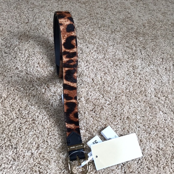 New! MICHAEL MICHAEL KORS pierced calf hair belt - Picture 3 of 7